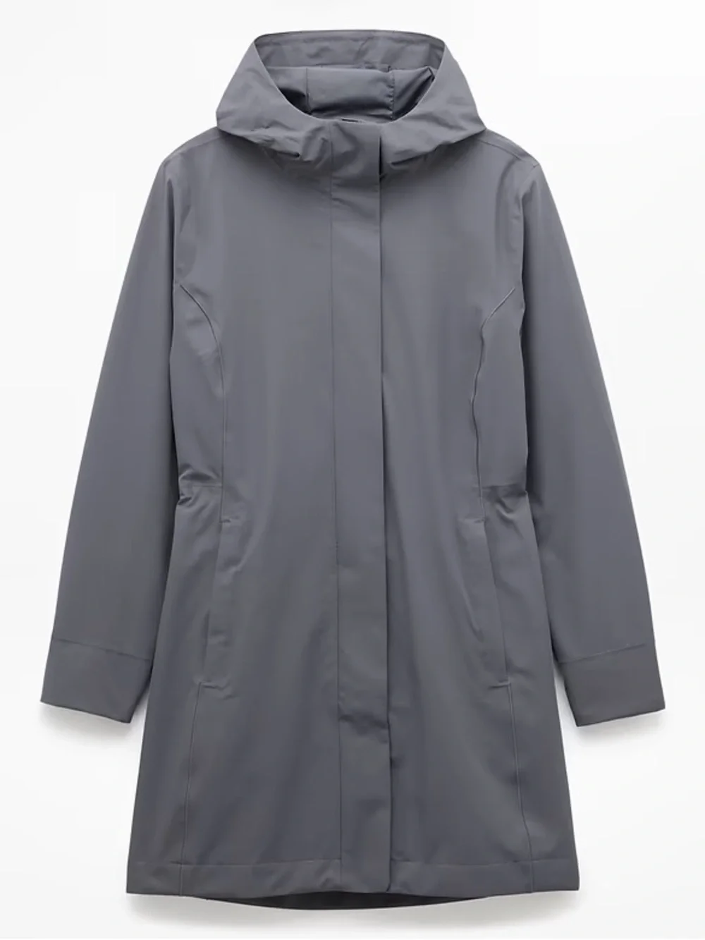 Athleta Slate Gray Hooded Rain Trench - Picture 4 of 8